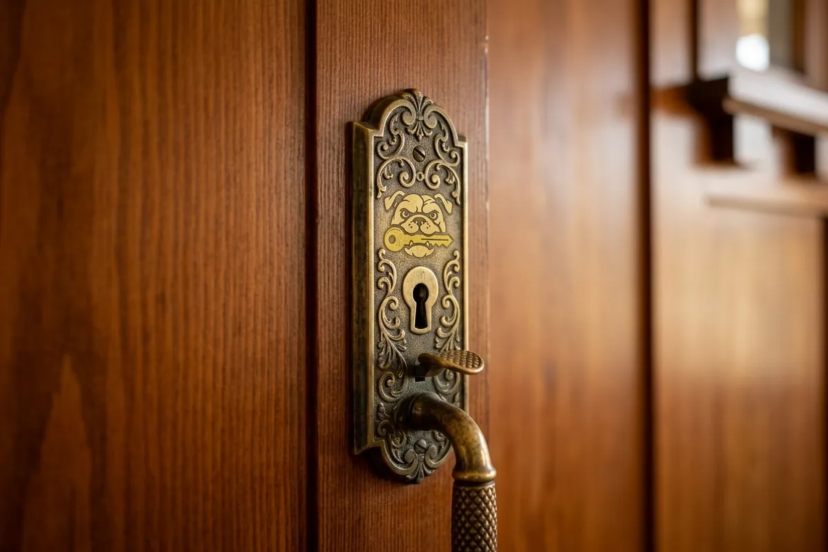 Locksmith repairing an original mortise lock on a Craftsman home in Mission Hills, San Diego