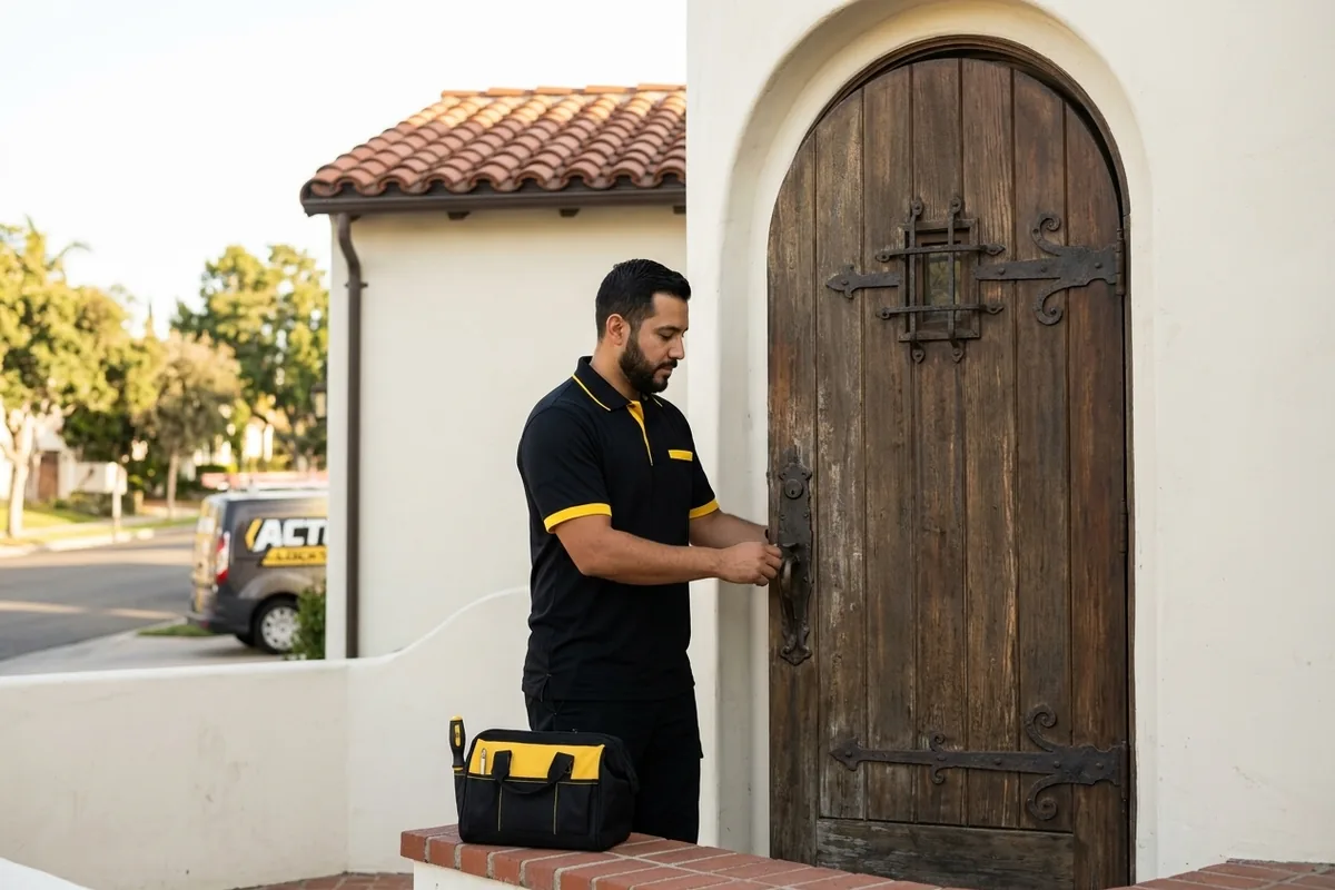 Locksmith at a Spanish Revival home in Kensington, San Diego